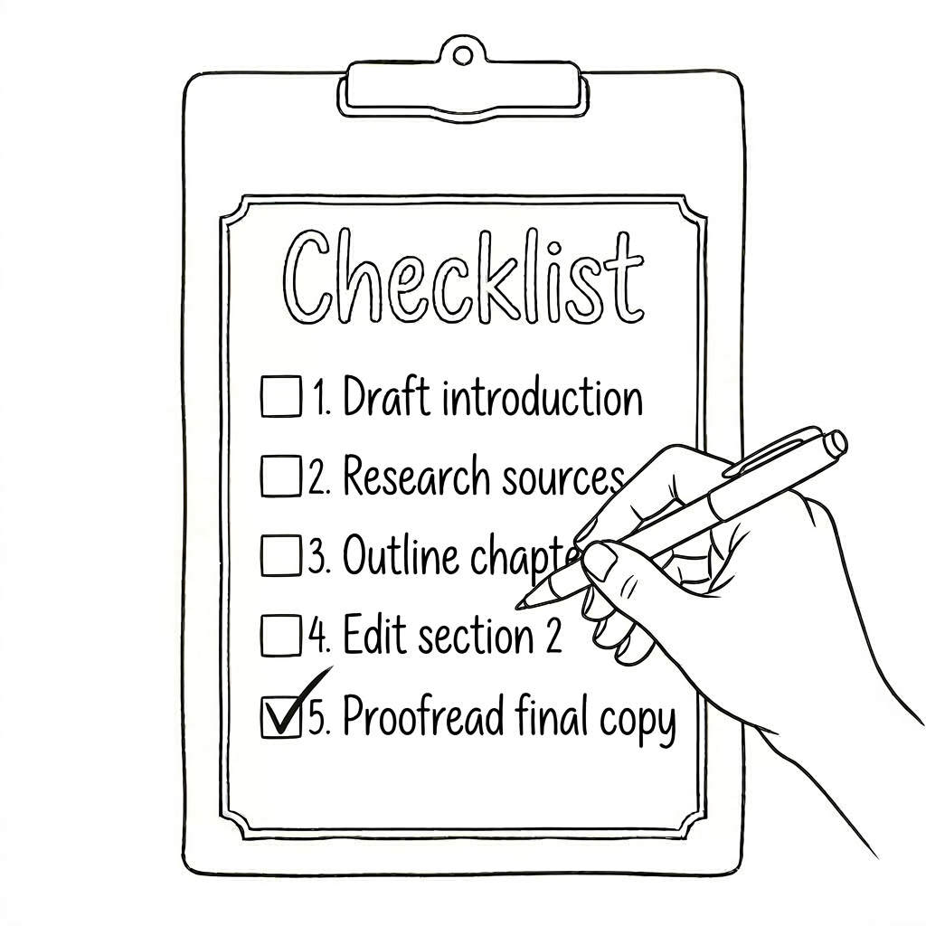 Espresso checklist with brew equipment, water temp, dosage, and finish steps marked