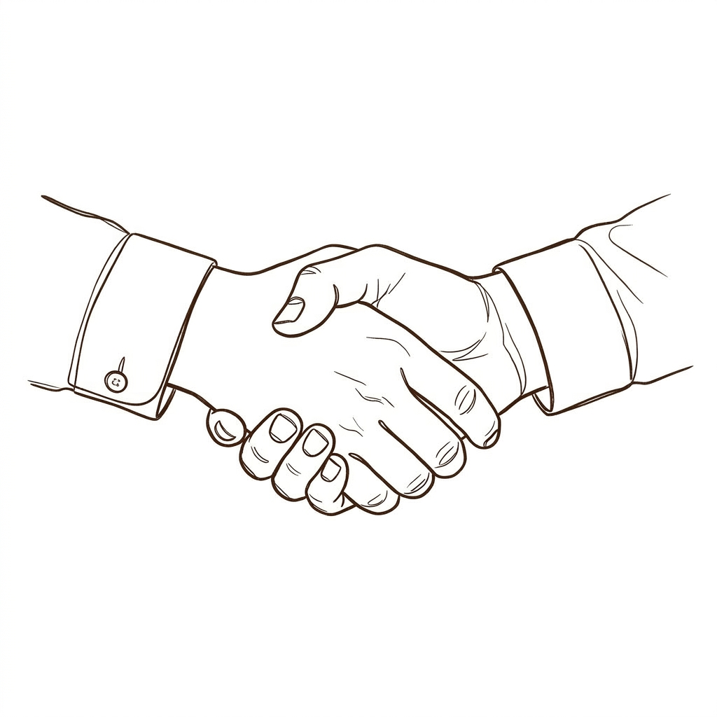 Two hands in business shirt cuffs shaking hands
